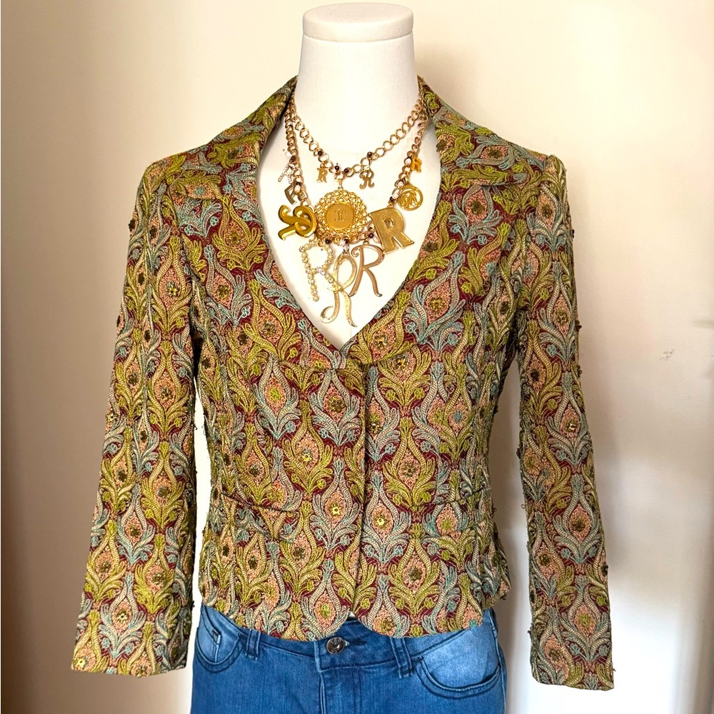 Nanette Lepore tapestry beaded Blazer